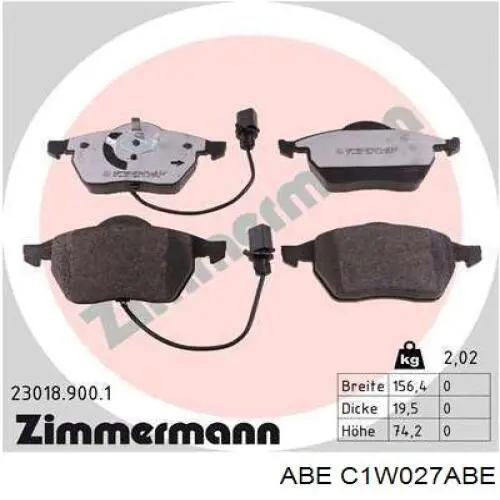 Колодки ABE C1W027ABE цена, от 21.93 USD
