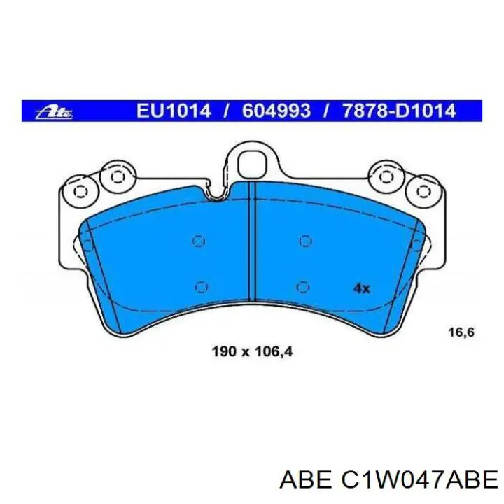 Колодки ABE C1W047ABE цена, от 41.72 USD
