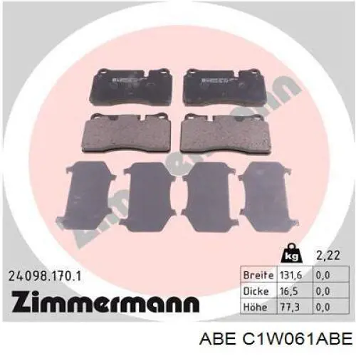 Колодки ABE C1W061ABE цена, от 35.11 USD
