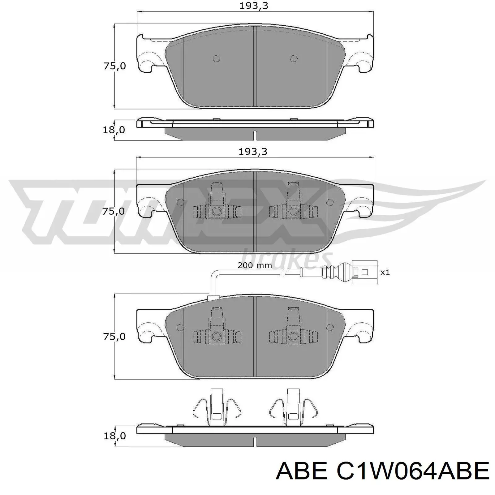 Колодки ABE C1W064ABE цена, от 35.46 USD