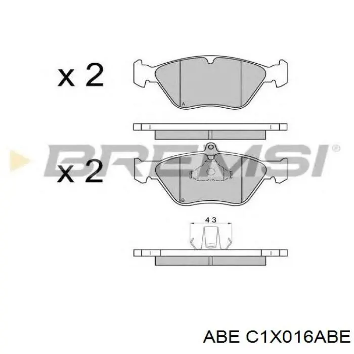 Передние тормозные колодки C1X016ABE ABE