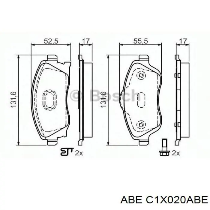 Купить C1X020ABE ABE Колодки тормозные