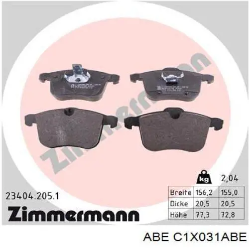 Колодки ABE C1X031ABE цена, от 25.51 USD