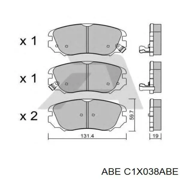 Передние тормозные колодки C1X038ABE ABE