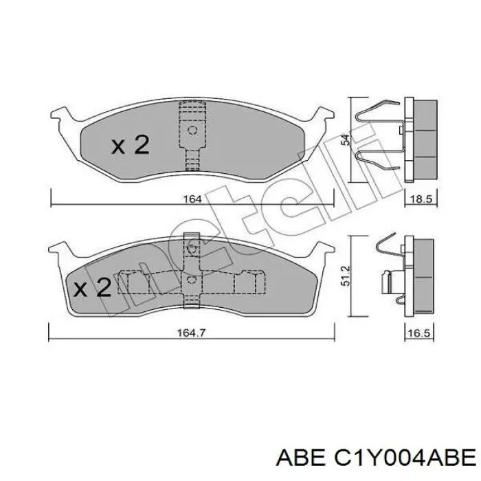 Колодки гальмівні передні, дискові C1Y004ABE ABE