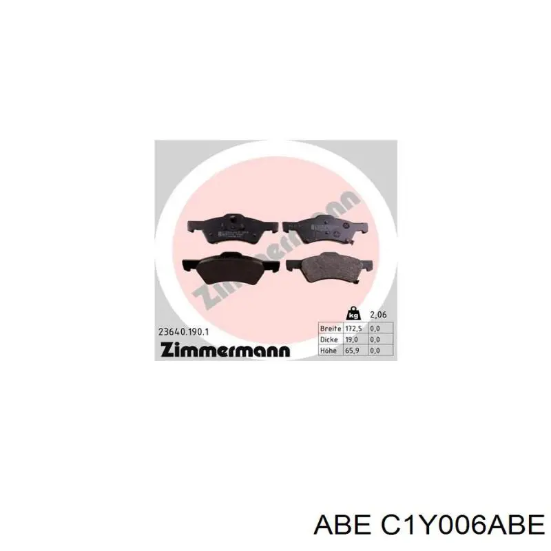 Передние тормозные колодки C1Y006ABE ABE