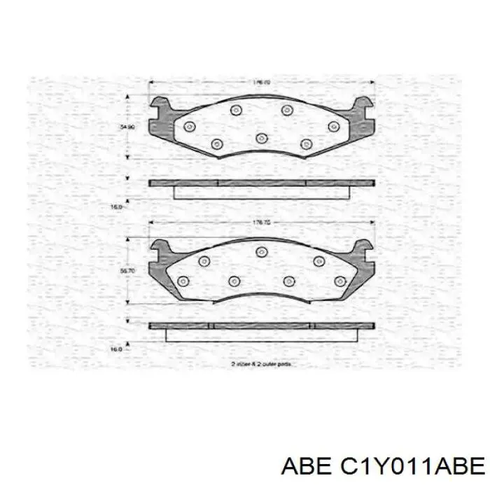 Тормозные колодки ABE C1Y011ABE