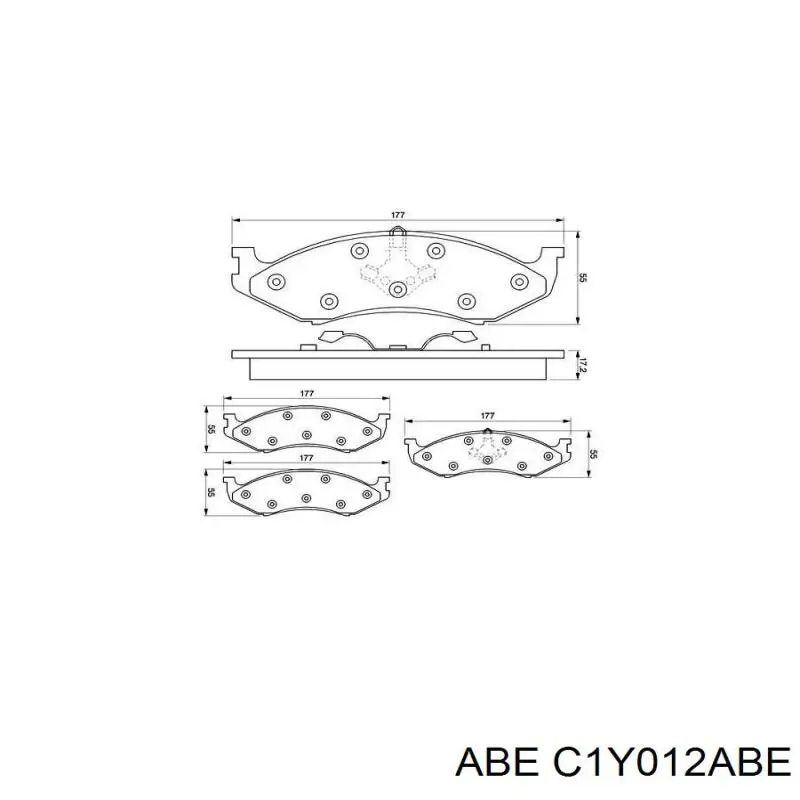 C1Y012ABE ABE Колодки тормозные дисковые комплект