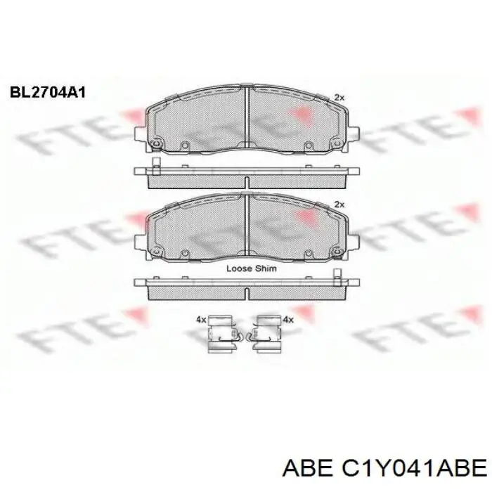Колодки ABE C1Y041ABE цена, от 36.76 USD