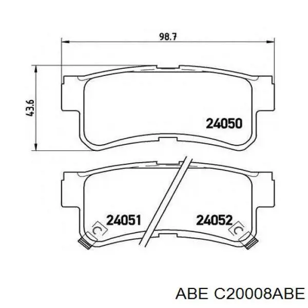 Колодки дисковые  ABE C20008ABE цена, от 13.75 USD