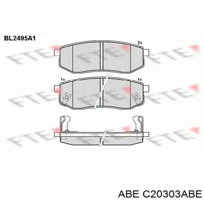 C20303ABE ABE Колодки тормозные дисковые комплект
