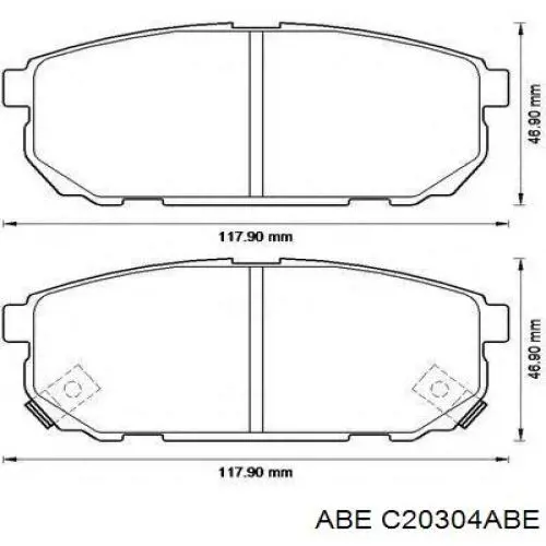 Задние тормозные колодки C20304ABE ABE