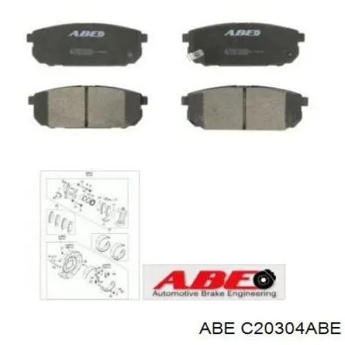 Колодки дисковые  ABE C20304ABE цена, от 16.91 USD