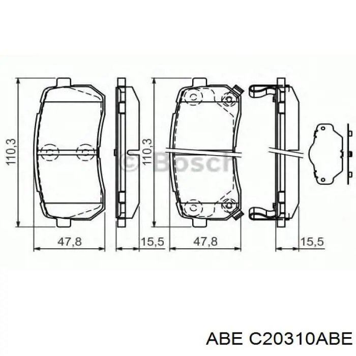Задние тормозные колодки C20310ABE ABE