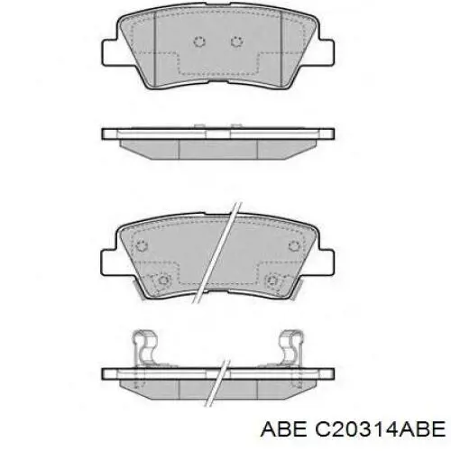 Купить C20314ABE ABE Колодки тормозные задние, дисковые