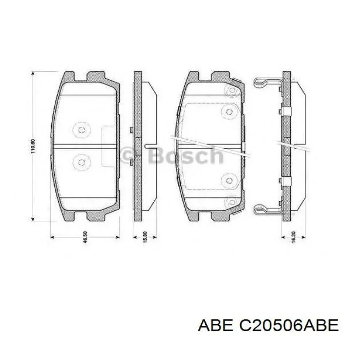 Колодки дисковые  ABE C20506ABE цена, от 21.19 USD