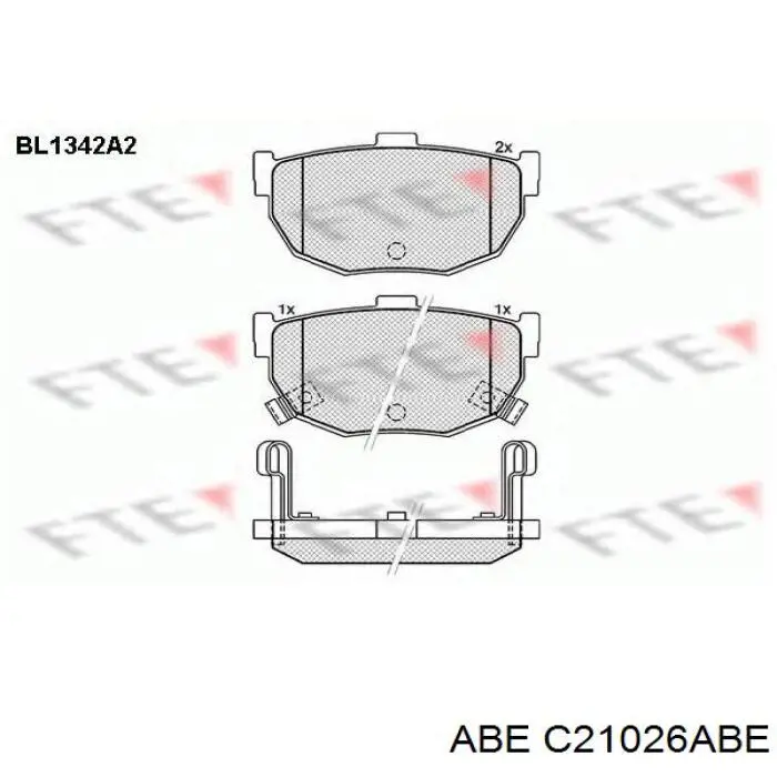 C21026ABE ABE Колодки тормозные дисковые комплект