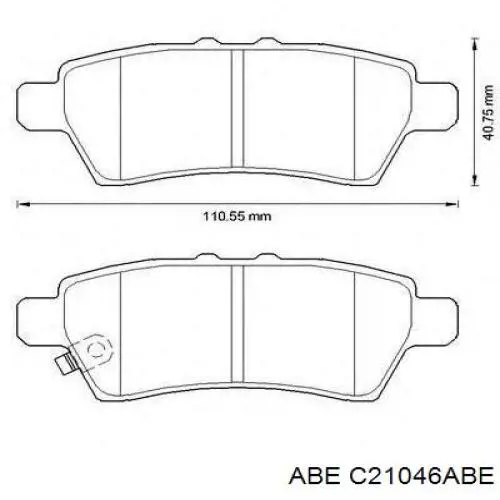 Купить C21046ABE ABE Колодки тормозные задние, дисковые