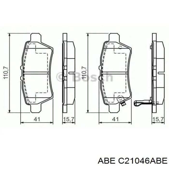 Задние тормозные колодки C21046ABE ABE