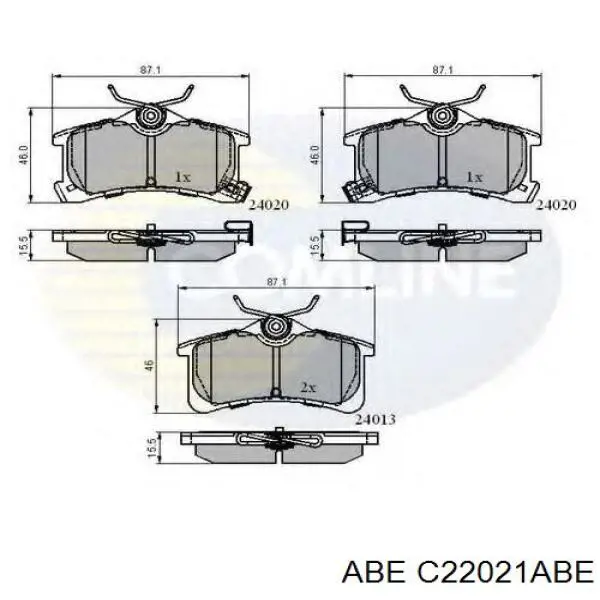 Купить C22021ABE ABE Колодки тормозные задние, дисковые
