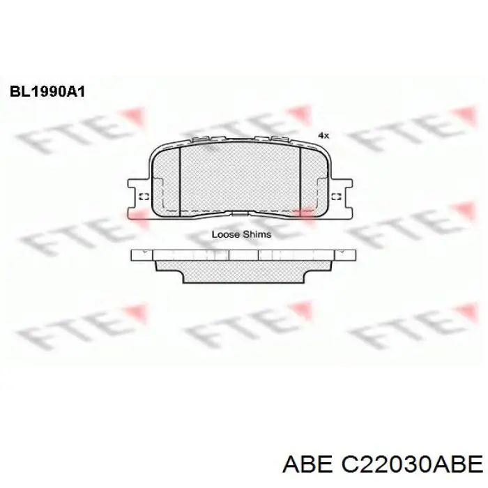 Задние дисковые колодки ABE C22030ABE