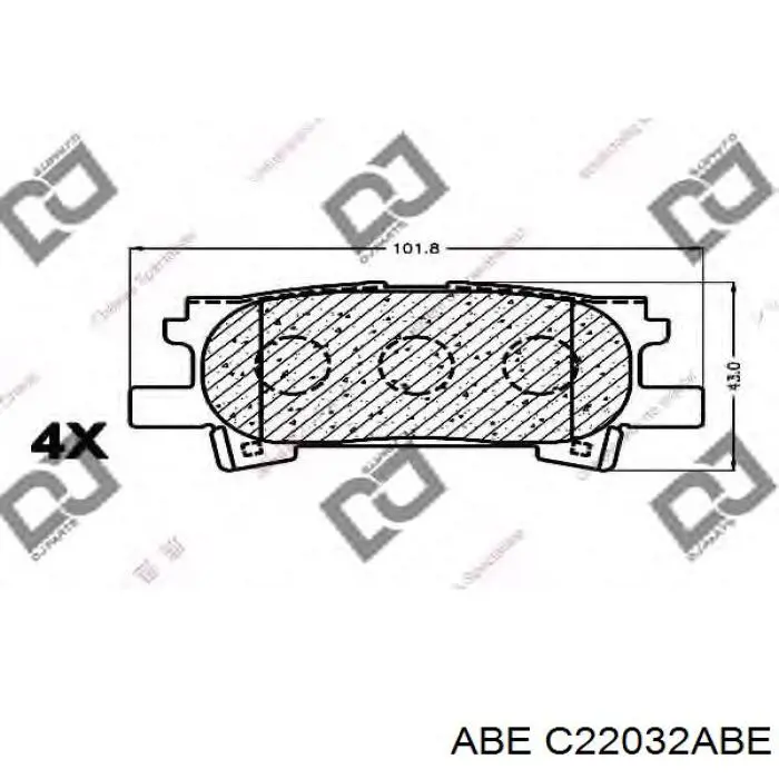 Купить C22032ABE ABE Колодки тормозные задние, дисковые