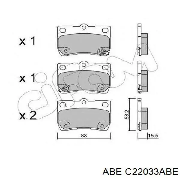 Купить C22033ABE ABE Колодки тормозные задние, дисковые