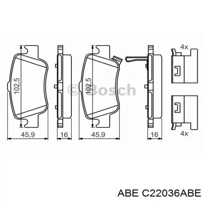 Задние дисковые колодки ABE C22036ABE