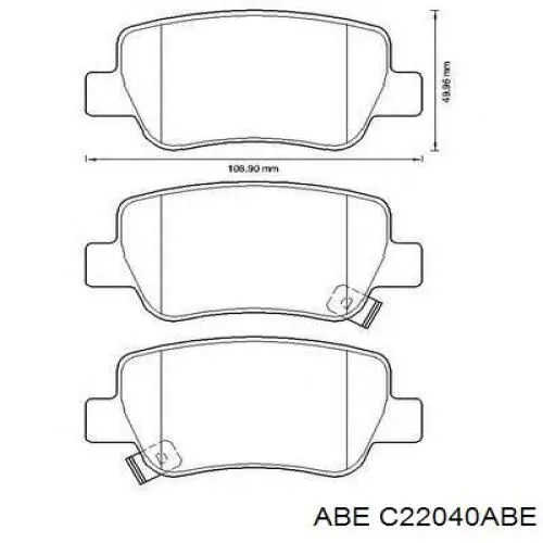 Задние дисковые колодки ABE C22040ABE
