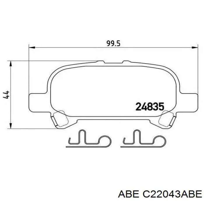 Купить C22043ABE ABE Колодки тормозные задние, дисковые