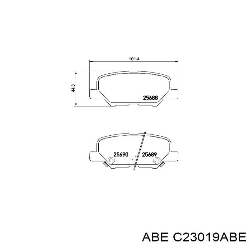 Купить C23019ABE ABE Колодки тормозные задние, дисковые
