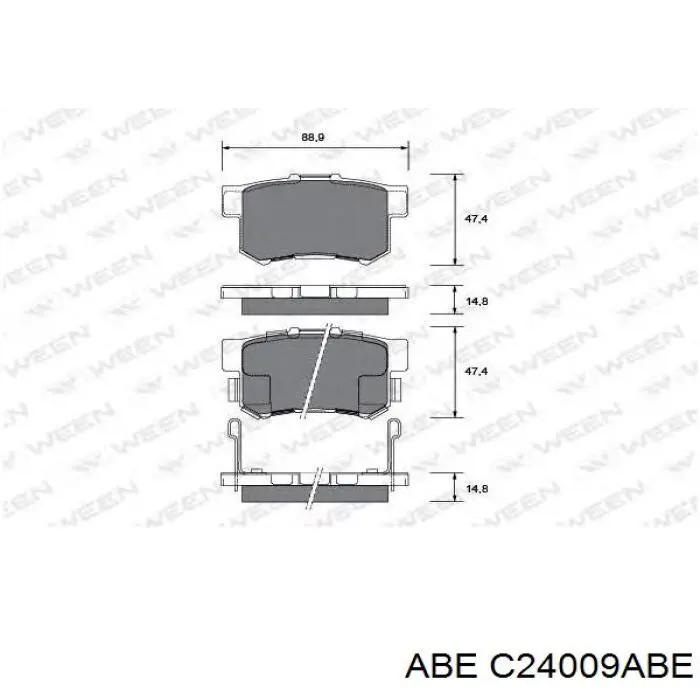 Колодки гальмові задні, дискові C24009ABE ABE