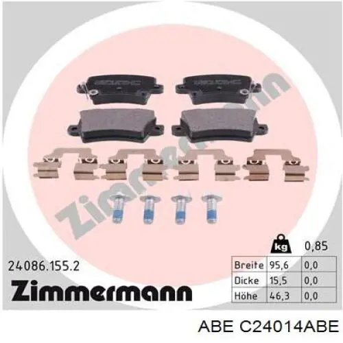 Колодки дисковые  ABE C24014ABE цена, от 17.07 USD