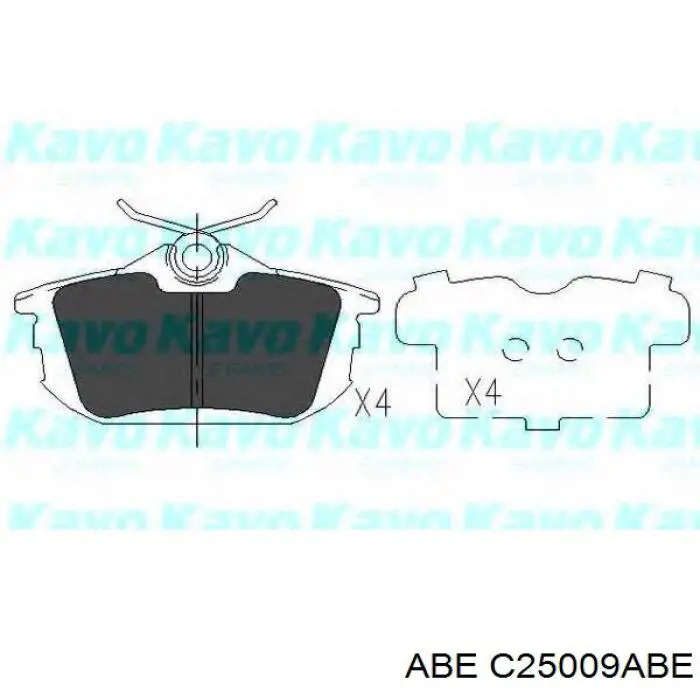 C25009ABE ABE Колодки тормозные дисковые комплект