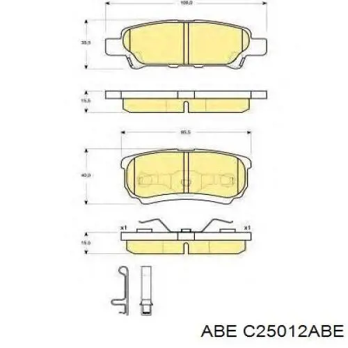 Задние дисковые колодки ABE C25012ABE