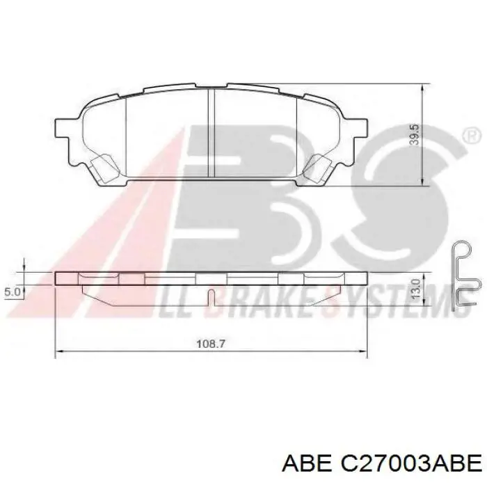 Колодки дисковые  ABE C27003ABE цена, от 13.66 USD