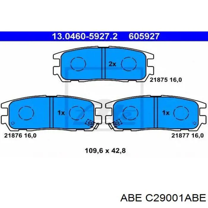 Задние тормозные колодки C29001ABE ABE