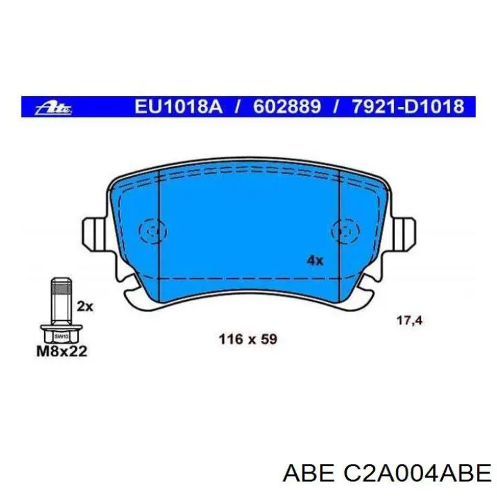 Колодки дисковые  ABE C2A004ABE цена, от 20.51 USD