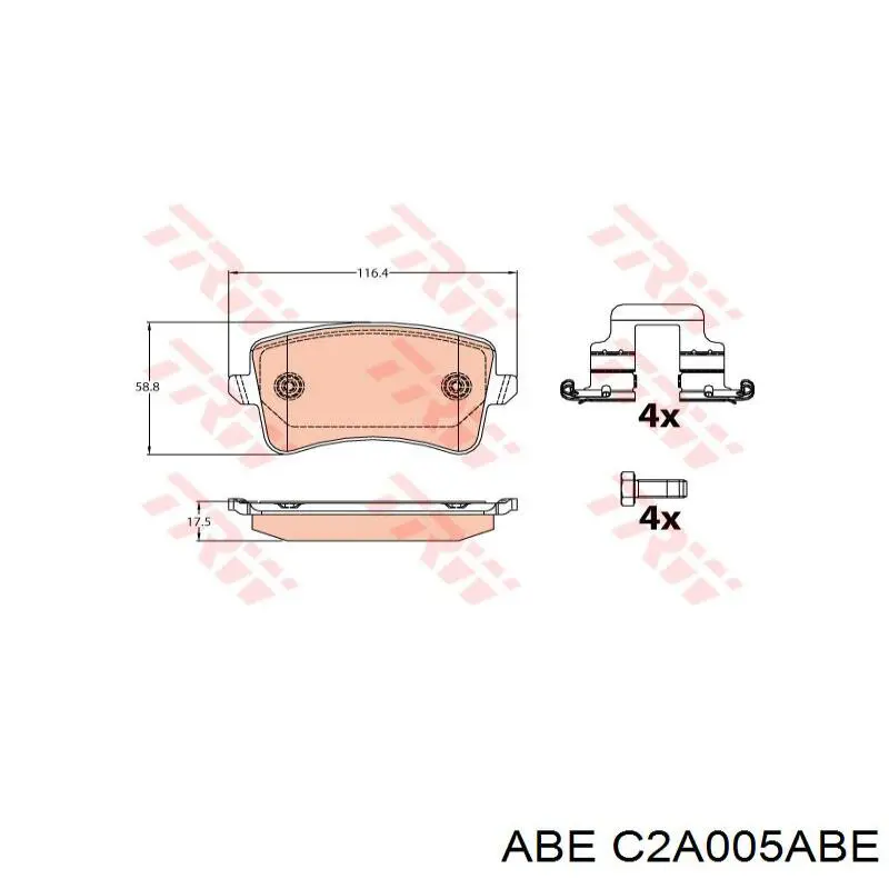 Колодки дисковые  ABE C2A005ABE цена, от 20.95 USD