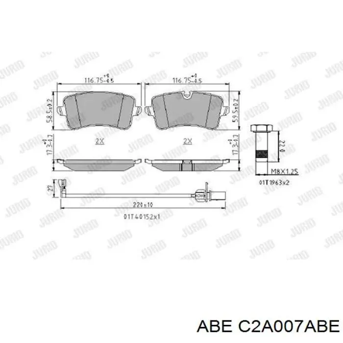 Купить C2A007ABE ABE Колодки тормозные задние, дисковые