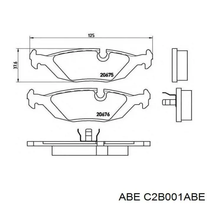 Задние тормозные колодки C2B001ABE ABE