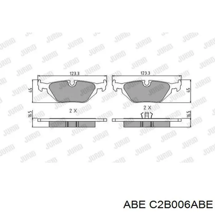 Колодки гальмові задні, дискові C2B006ABE ABE