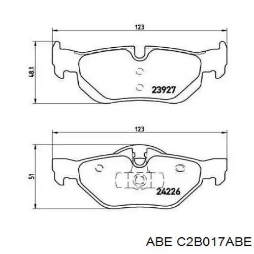 Купить C2B017ABE ABE Колодки тормозные задние, дисковые