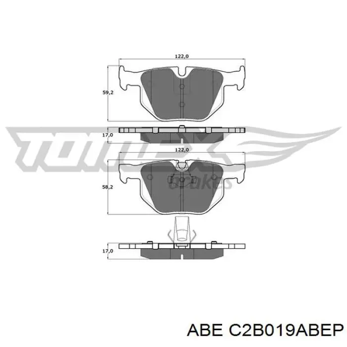 Колодки дисковые  ABE C2B019ABEP цена, от 25.54 USD