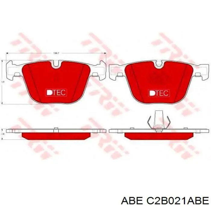 Задние тормозные колодки C2B021ABE ABE