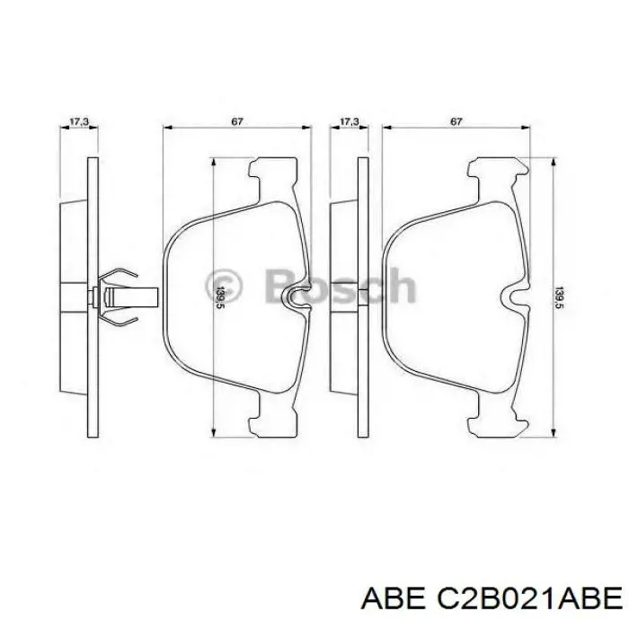 Задние дисковые колодки ABE C2B021ABE