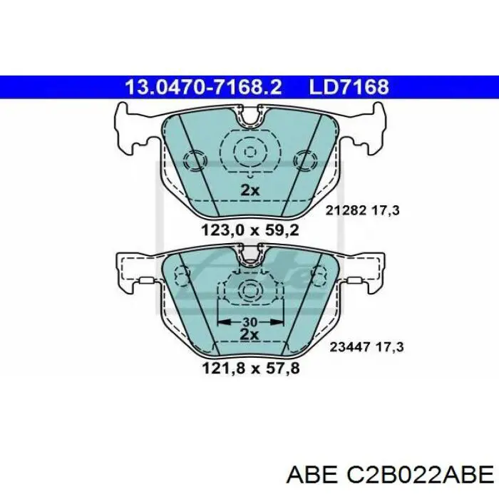 Купить C2B022ABE ABE Колодки тормозные задние, дисковые