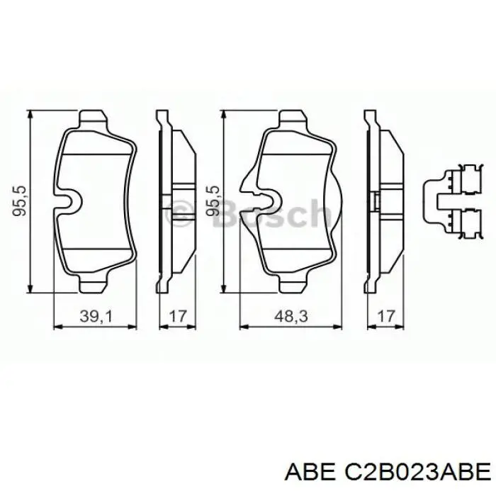 Купить C2B023ABE ABE Колодки тормозные задние, дисковые