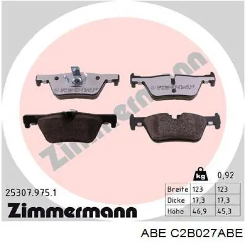 Колодки дисковые  ABE C2B027ABE цена, от 23.02 USD