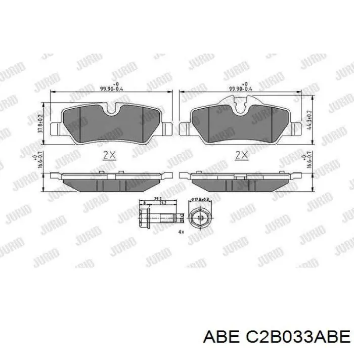 Колодки дисковые  ABE C2B033ABE цена, от 22.40 USD